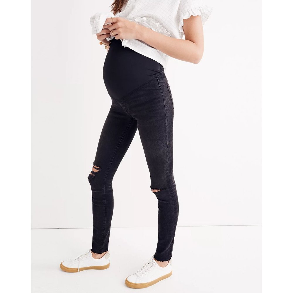 NWT Womens Plus Size 24 Madewell Maternity Over-the-Belly Skinny Jeans Black Sea